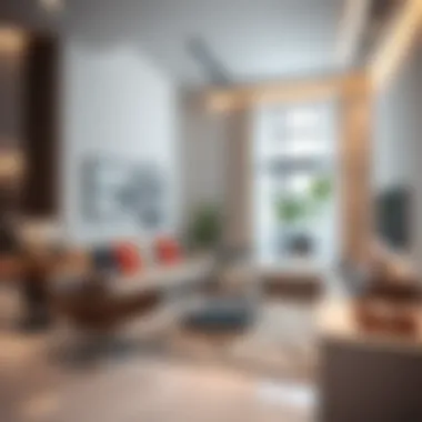 Modern living room with stylish decor