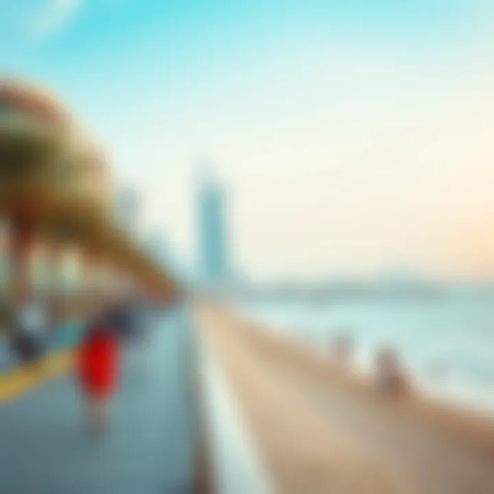 Welcoming view of JBR Beach with people enjoying