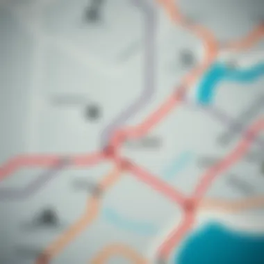 Map of Dubai Metro with highlighted route to JBR Beach