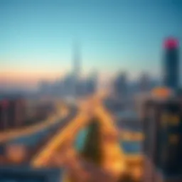Panoramic view of Dubai skyline showcasing luxury properties