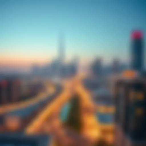 Panoramic view of Dubai skyline showcasing luxury properties