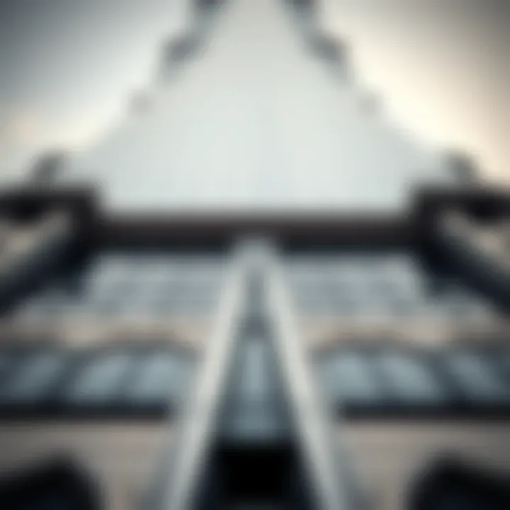 Close-up of architectural details on Omniyat Tower