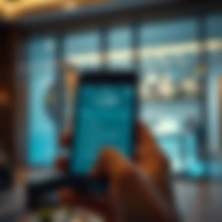 Digital banking interface on a smartphone illustrating convenience