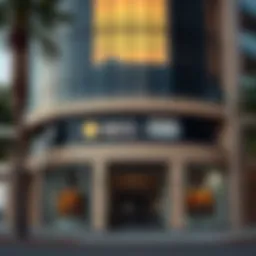 Emirates NBD bank branch exterior showcasing modern architecture