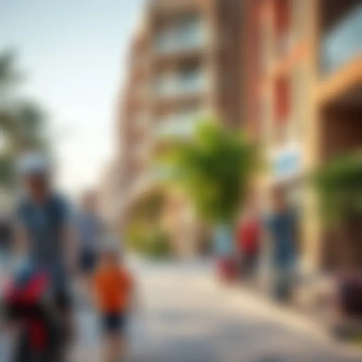 Vibrant community atmosphere surrounding Park Heights Square 1 in Dubai Hills