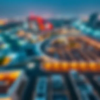 Aerial view of Dubai's modern parking facilities