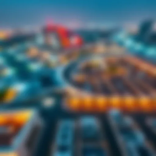 Aerial view of Dubai's modern parking facilities