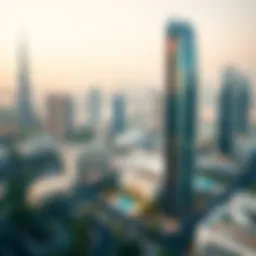 Aerial view of a modern business center in Dubai