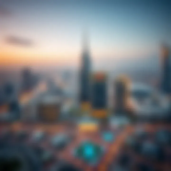 Map highlighting strategic locations of business centers in Dubai