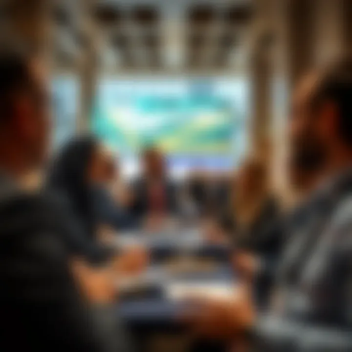 Business professionals networking at a conference in Dubai