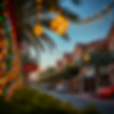 Festive decorations in a Dubai neighborhood