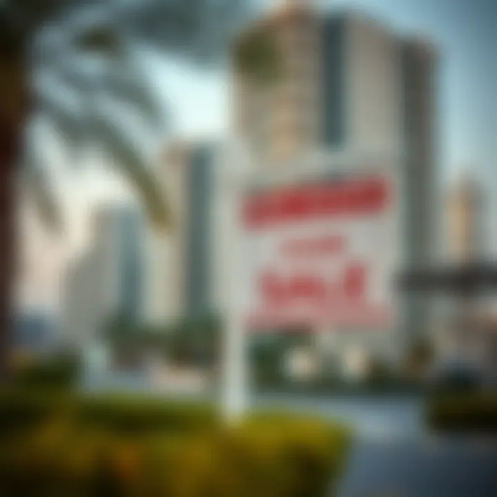 Real estate for sale sign in Dubai