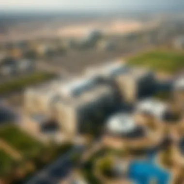 Strategic Location of Rabdan Developments in Dubai An aerial view of a completed Rabdan project, emphasizing its strategic location in Dubai