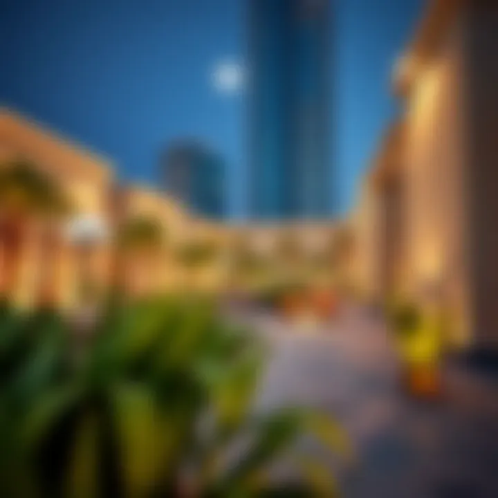 Community spaces and leisure areas surrounding Salam Tower