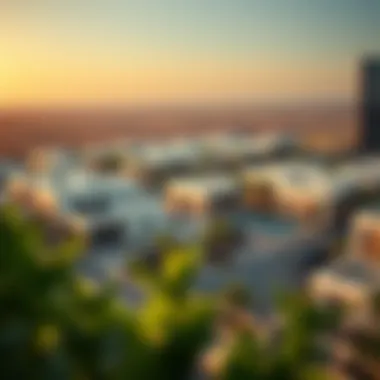 Aerial view of Sas Al Nakhl Village highlighting its modern amenities and layout