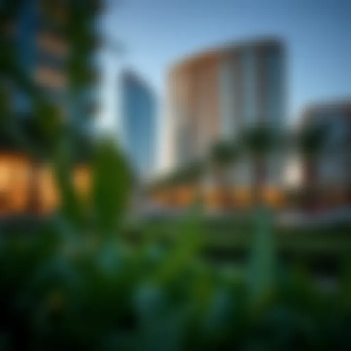 Surrounding environment of the Sheikha Maryam Building showcasing urban landscaping