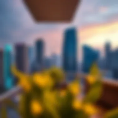 Vibrant city views from a short-term hotel apartment balcony