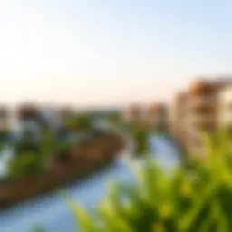 Stunning view of Spring Meadows community in Dubai showcasing modern architecture and lush greenery