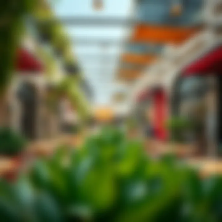 Family-Friendly Dining Experience Vibrant outdoor dining area within a family-friendly mall