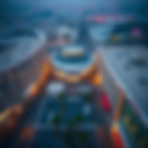 Aerial view of The Dubai Mall parking area