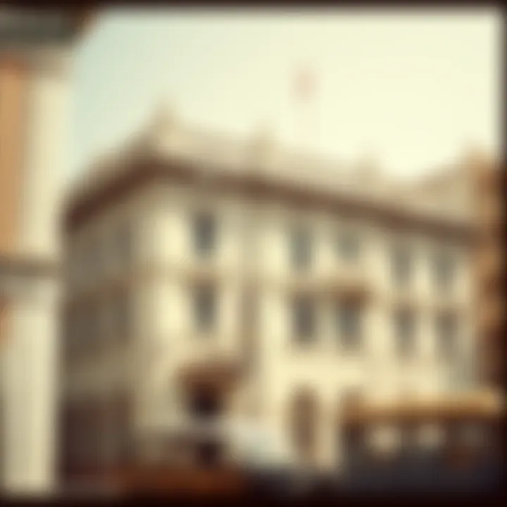 A historic photograph depicting the building in its early days