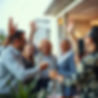 Happy clients celebrating successful real estate transactions