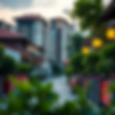 Vibrant Neighborhood Surrounding The Residence Surrounding neighborhood highlighting the vibrancy of the area