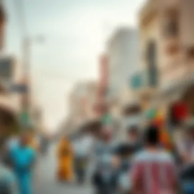 Vibrant street life in Tibba Al Qusais highlighting local culture and community engagement