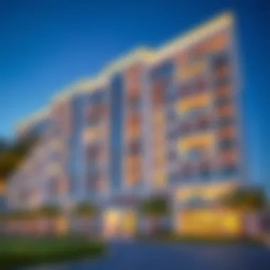 Modern architectural design of a luxury residential building in Abu Dhabi