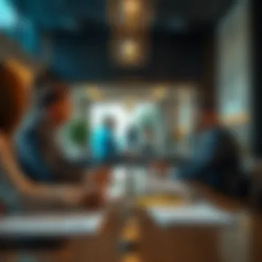 Real estate negotiation meeting with professionals