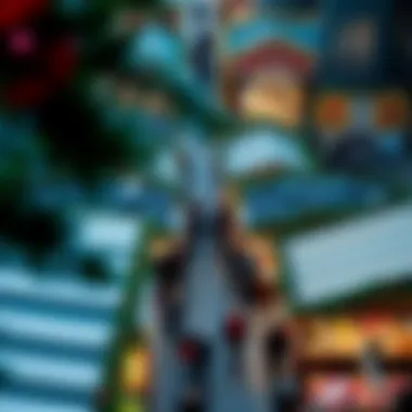 Economic Impact of Holiday Markets An aerial view of a bustling holiday market filled with unique gifts and food stalls.