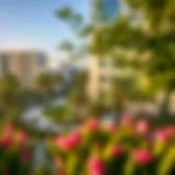 Scenic view of Jumeirah Circle showcasing lush greenery and modern architecture