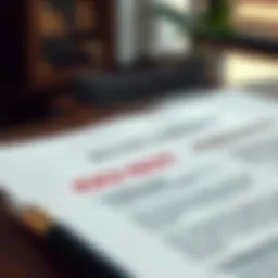 An illustration of a rental agreement document with key clauses highlighted