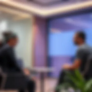 A snapshot of a landlord and tenant engaging in a consultation at a dispute center