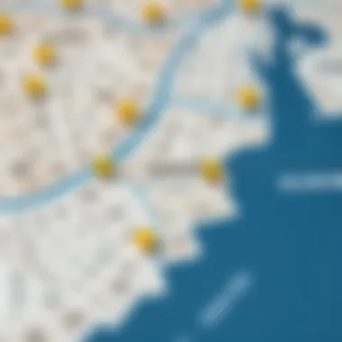 Map of Dubai highlighting locations with Makani numbers