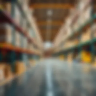 Interior of a modern warehouse with advanced storage solutions