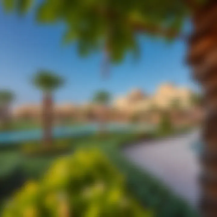 Lush landscaping around Al Murooj Complex