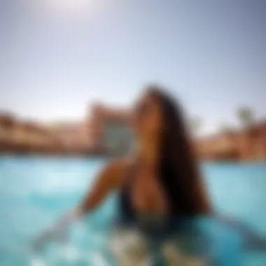 Relaxing wave pool at Wild Wadi Water Park