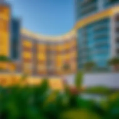 Architectural Details of Wyndham Residences The Palm Modern architectural details of the building