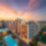 Aerial view of Yasmina Residence R2 showcasing its modern architecture